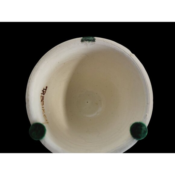 Hand-Painted Bohemian Taper Candle Holder Floral Design Signed - Picture 7 of 8